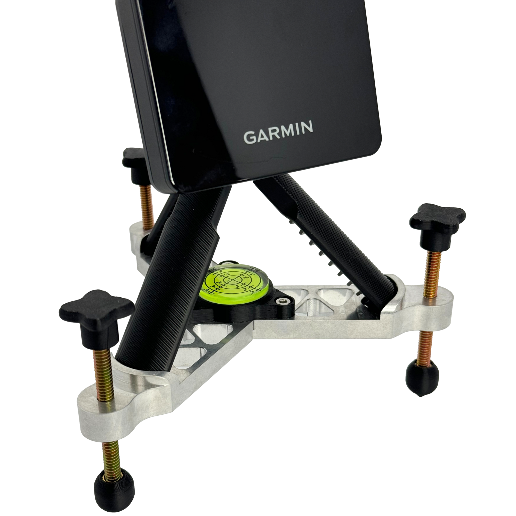 HIHR Alignment and Leveling Stand Compatible with Garmin R10 Launch Monitor – CNC Machined Precision Aluminum Golf Stand