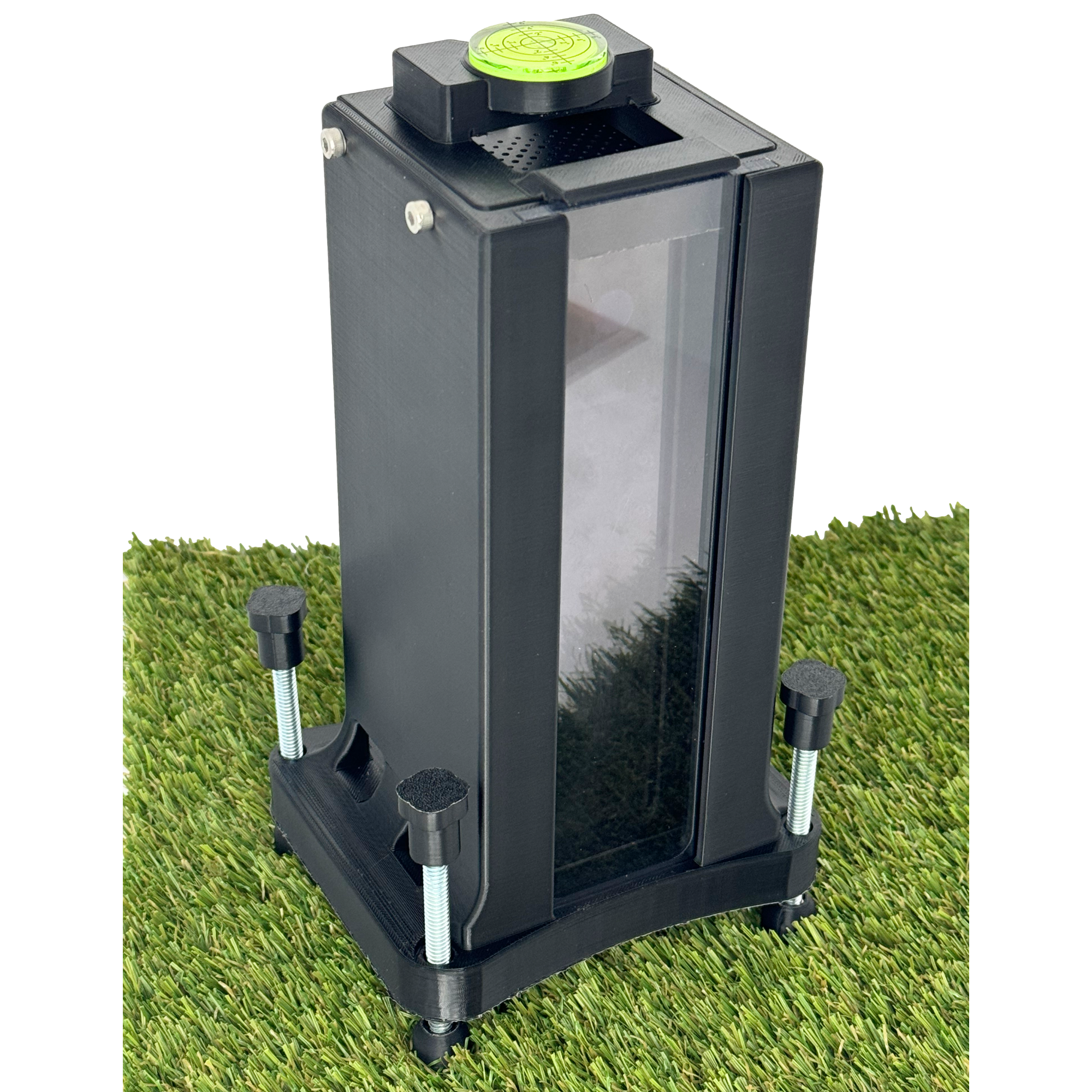 Protective Case For Square Golf Launch Monitor - Full Polycarbonate Front With Adjustable Leveling Feet