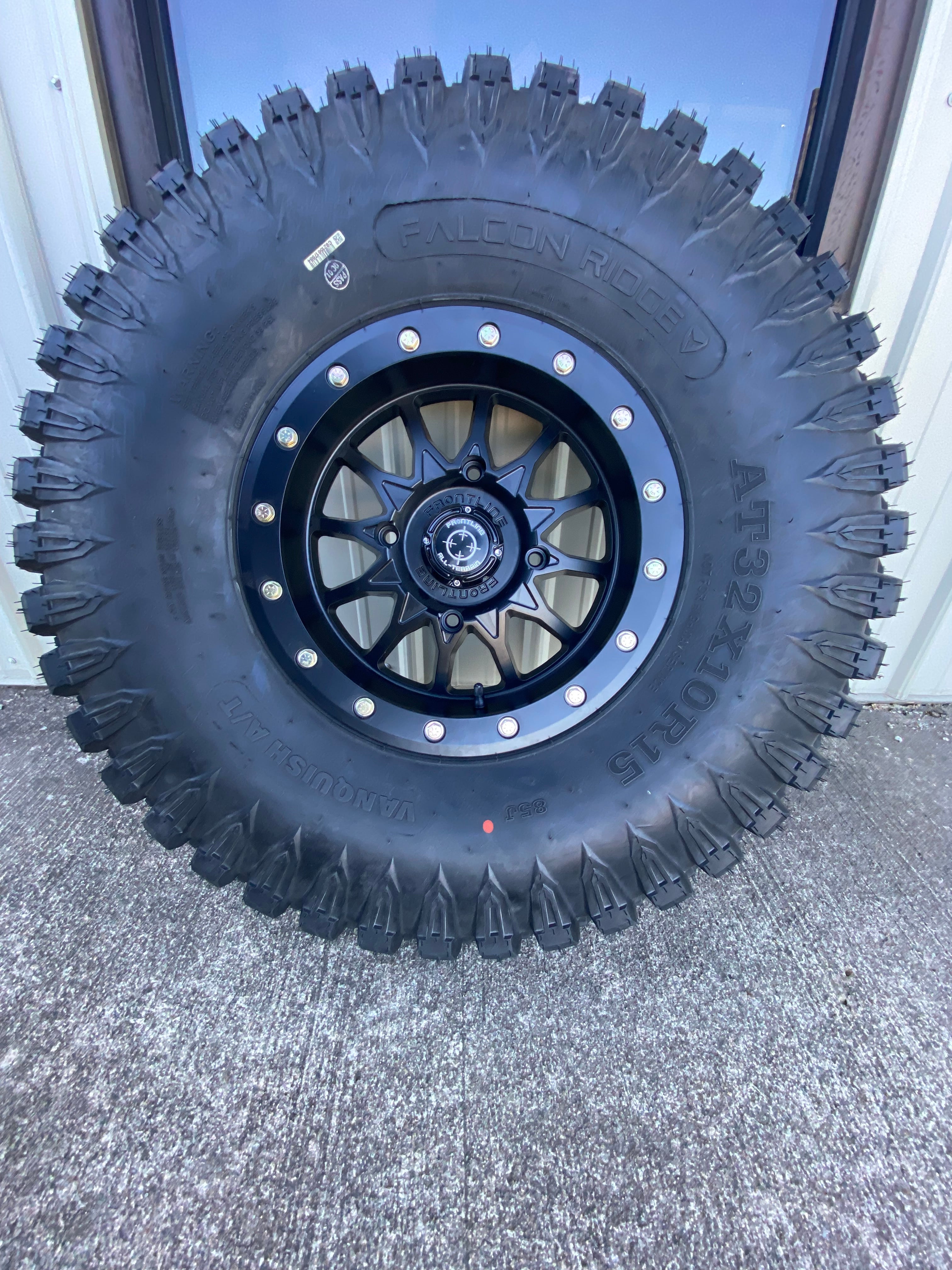 Vanquish (32x10-15) & Frontline 223 (15x7 Black 4+3 Offset 4/156 Polaris) Package