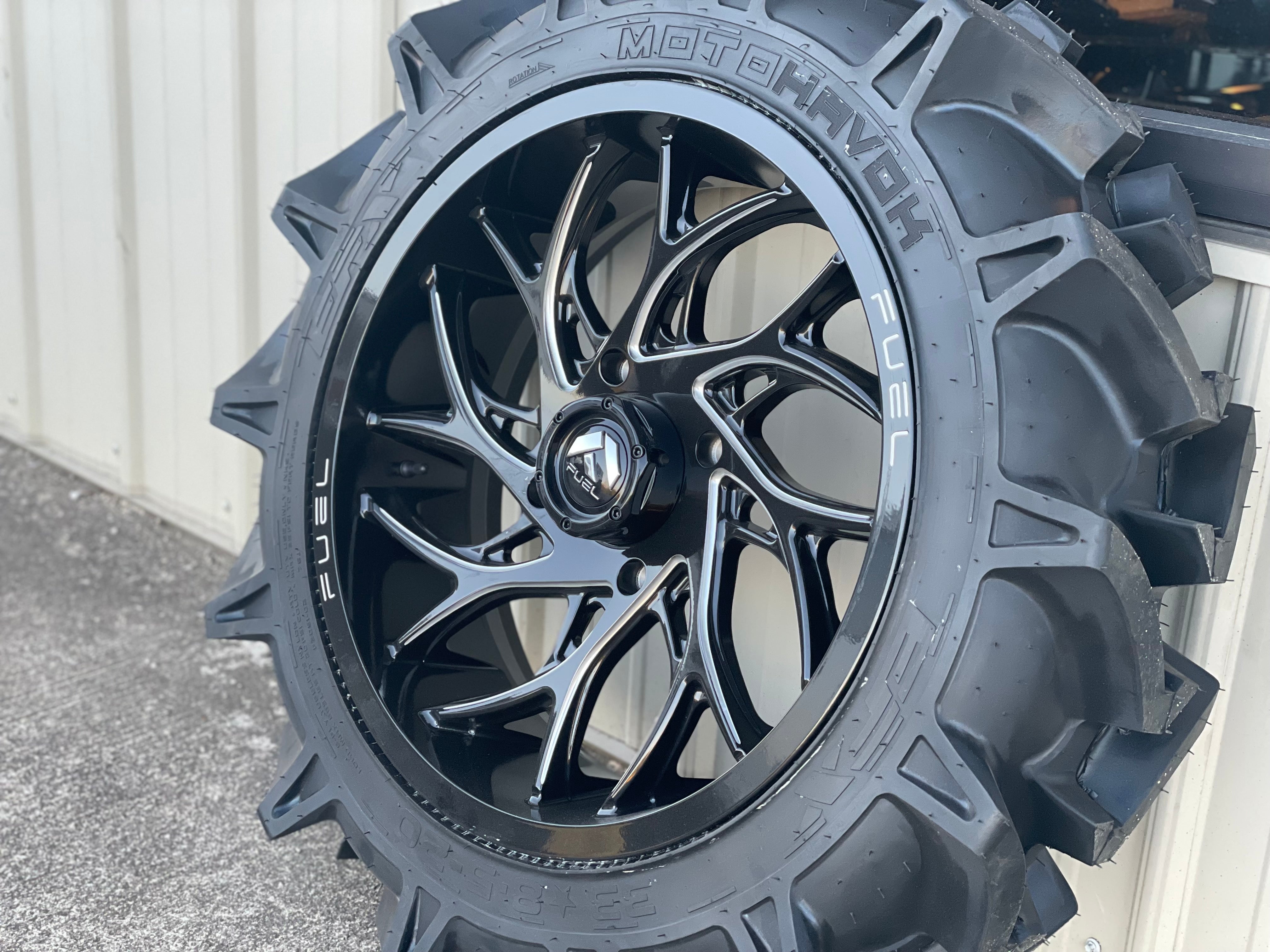 Motohavok (33x8.5-20) & Fuel Runner (20x7 +13mm Offset 4x156 Polaris) Package.