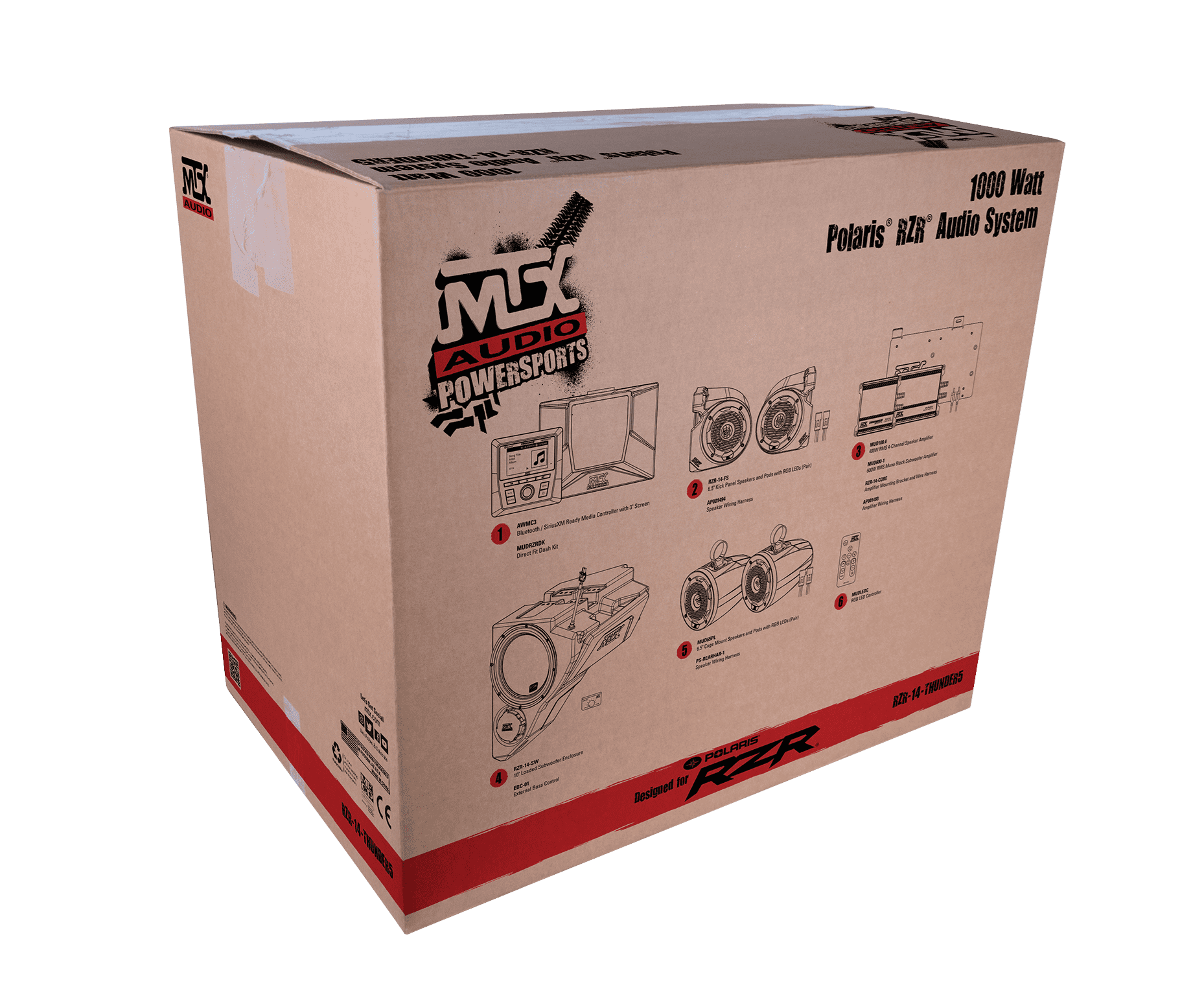 MTX RZR-14-THUNDER5 - 5-SPEAKER AUDIO SYSTEM FOR 2014+ POLARIS RZR VEHICLES.