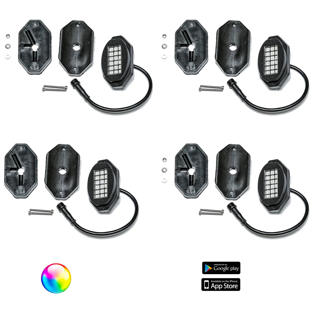 5150 WHIPS 187 STYLE ROCK LIGHTS W/ CONTROL HARNESS