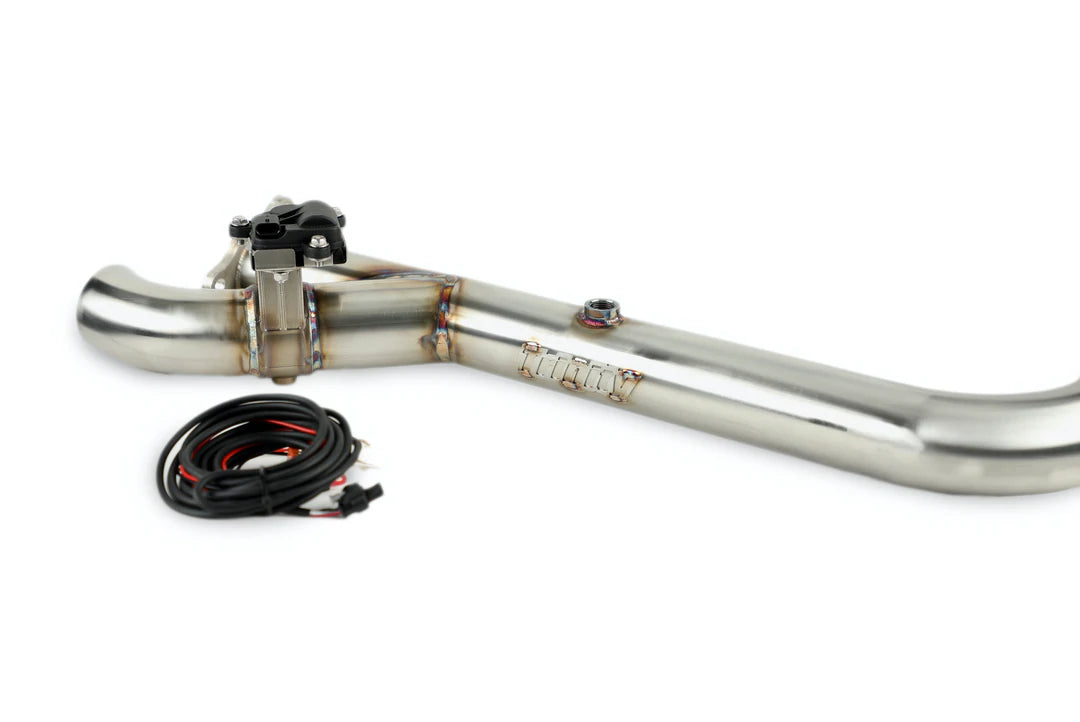TRINITY RACING SIDE PIECE HEADER PIPE WITH ELECTRONIC CUTOUT - RZR TURBO (In Store).