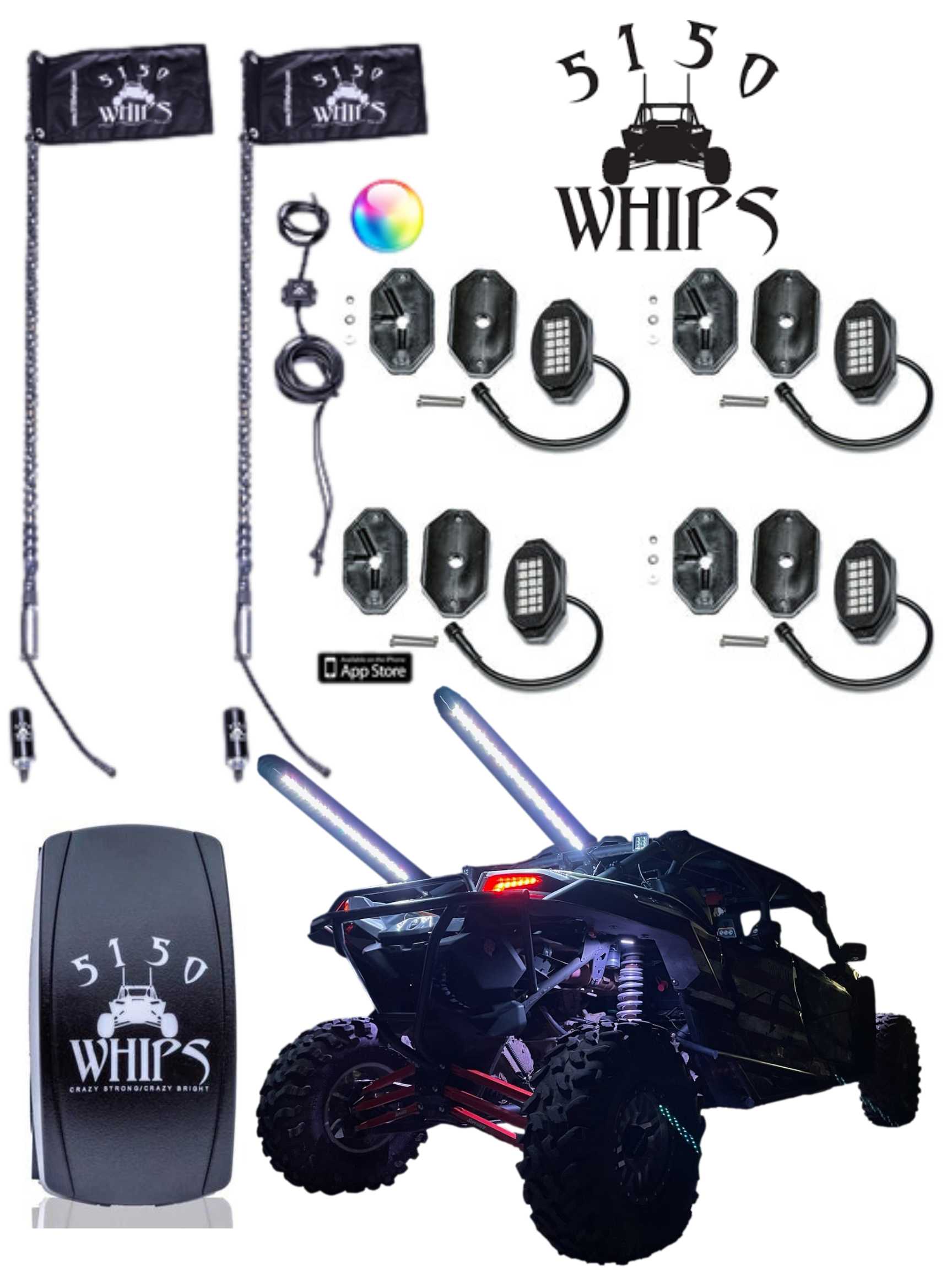 5150 187 WHIPS & ROCK LIGHTS PACKAGE
