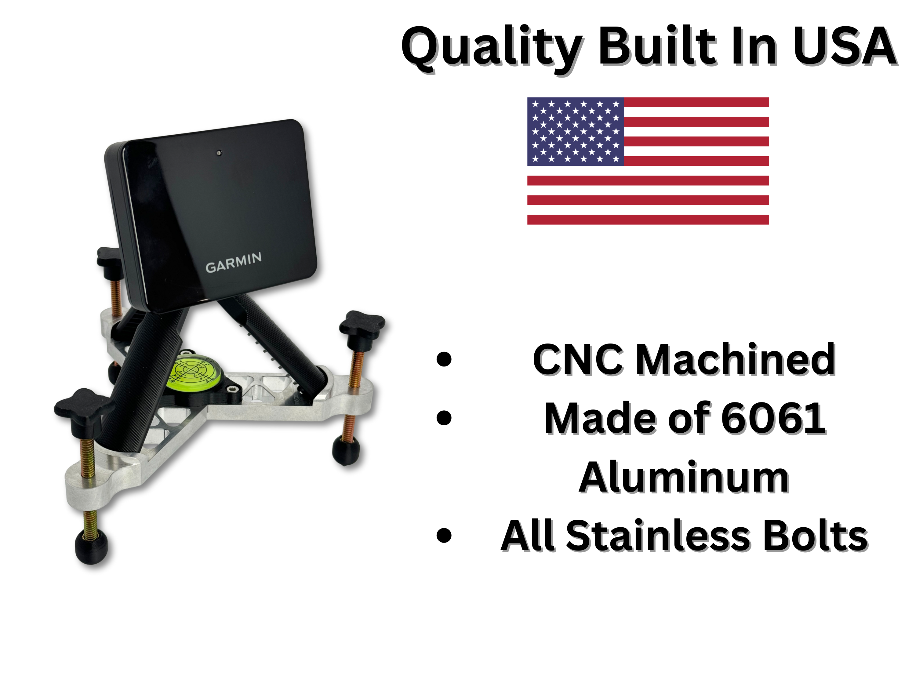 HIHR Alignment and Leveling Stand Compatible with Garmin R10 Launch Monitor – CNC Machined Precision Aluminum Golf Stand