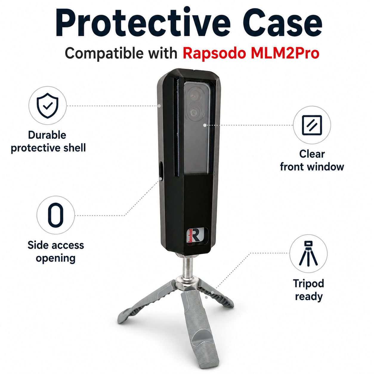 Protective Case for Rapsodo MLM2Pro - ABS Case With 3/16” Polycarbonate Shield