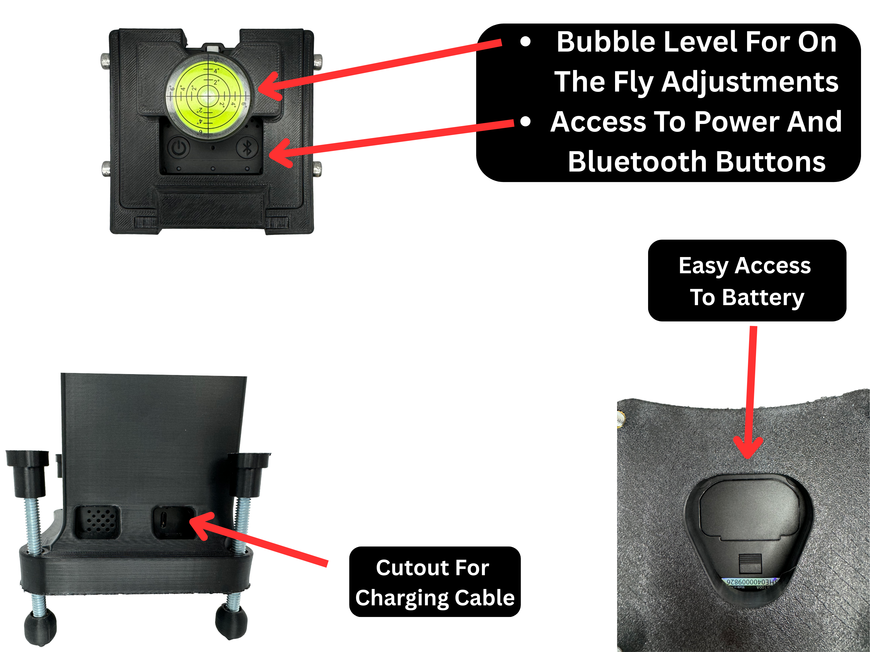Protective Case For Square Golf Launch Monitor - Full Polycarbonate Front With Adjustable Leveling Feet