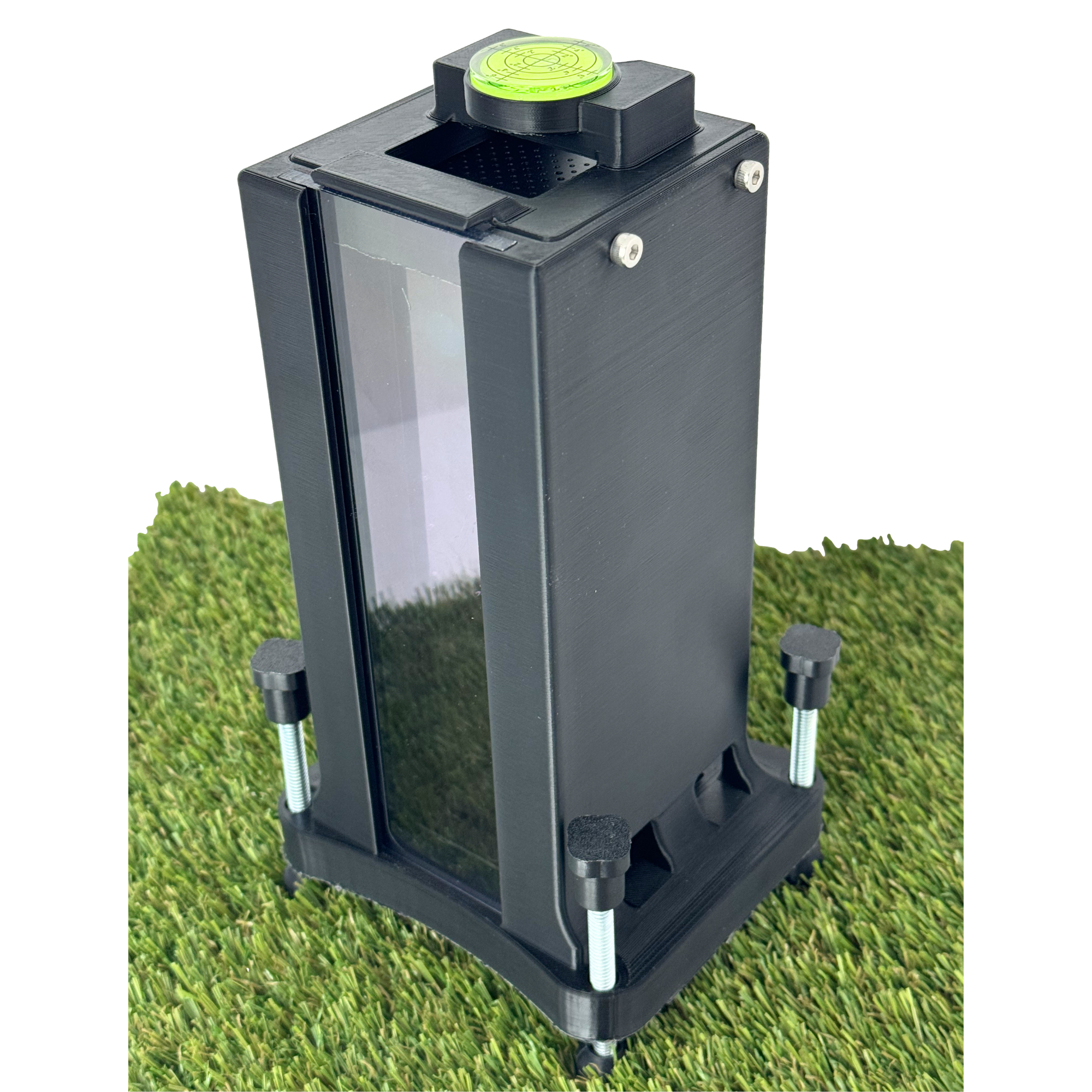 Protective Case For Square Golf Launch Monitor - Full Polycarbonate Front With Adjustable Leveling Feet