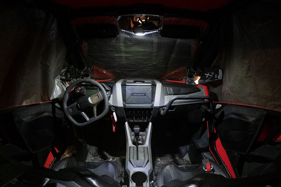 Seizmik Halo-RA LED Rearview Mirror with Cast Aluminum Bezel – 1.75″ Round Tube (In Store).