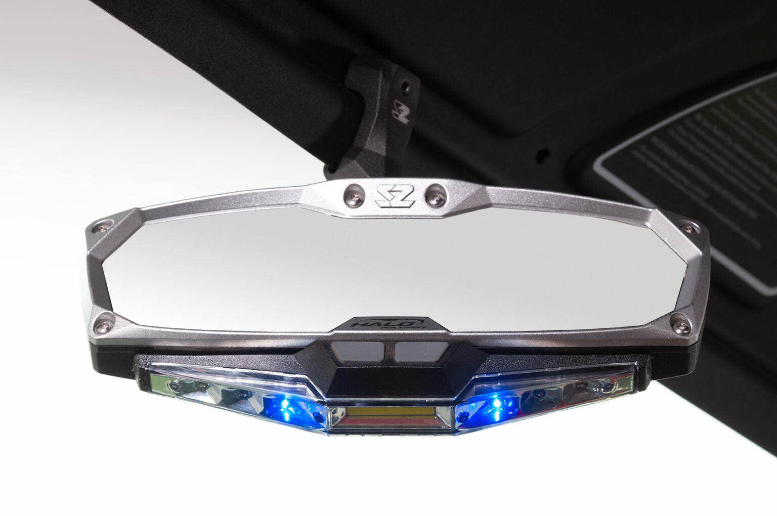 Seizmik Halo-RA LED Rearview Mirror with Cast Aluminum Bezel – 1.75″ Round Tube (In Store).