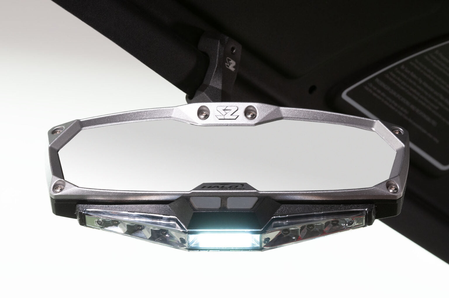 Seizmik Halo-RA LED Rearview Mirror with Cast Aluminum Bezel – 1.75″ Round Tube (In Store).